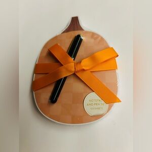 New Notepad and Pen Set Pumpkin Black Pen Magnet on back Eccolo 100 Pages